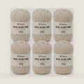 Wool Blend Yarn, 6-Pack 100g Each, No. 4 Medium Weight, Beige