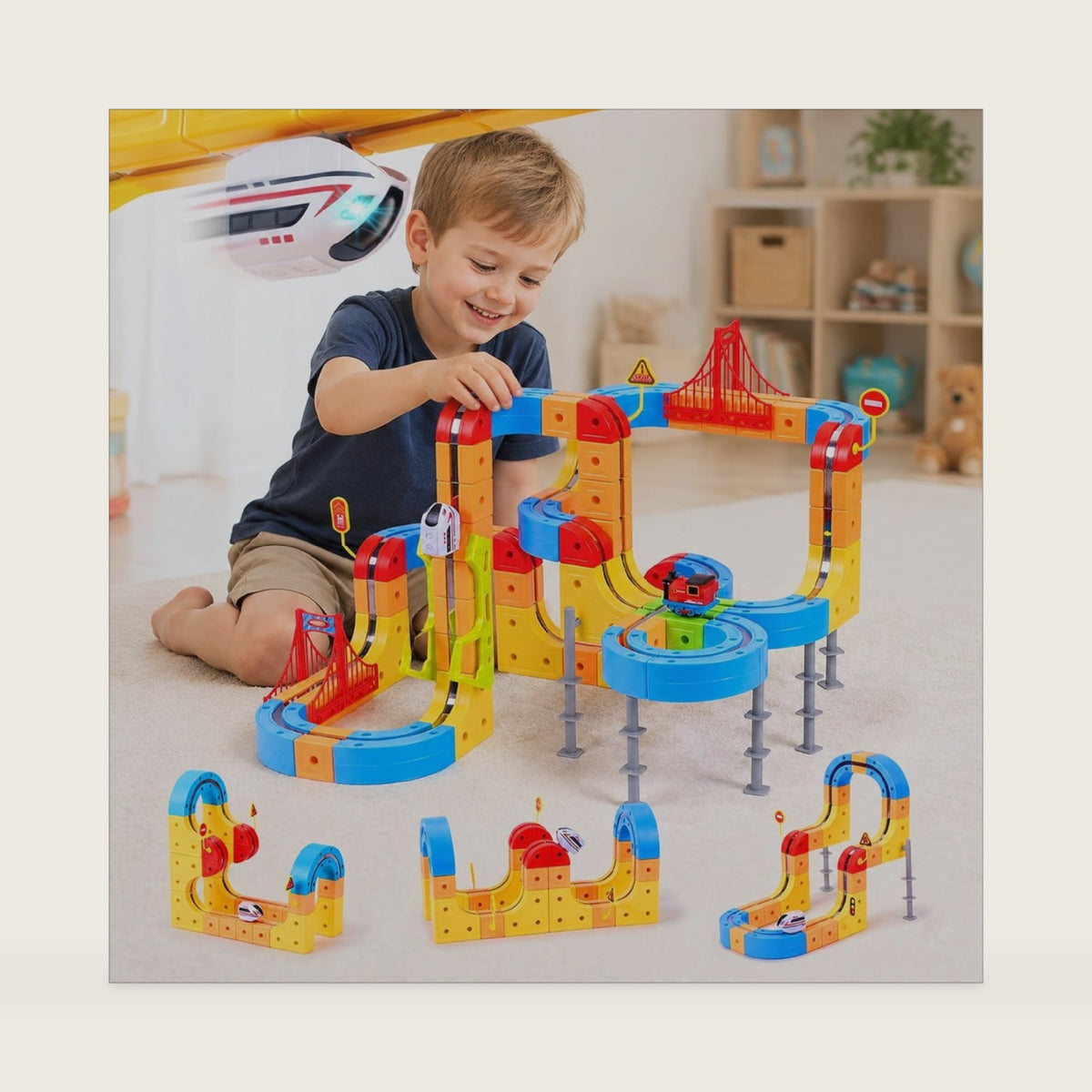 Magnetic Electric Train Set: Self-Assembly for Kids