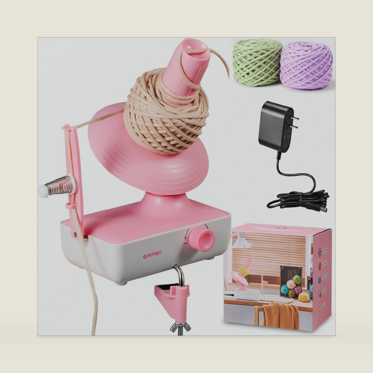 QXQXIN Yarn Winder, Electric Yarn Ball Winder with Stepless Speed 2 Min/Ball, 10oz Large Capacity Spinner for Crocheting, Automatic Yarn Cake Roller with Adjustable Strong Tension, Ideal for Knitters