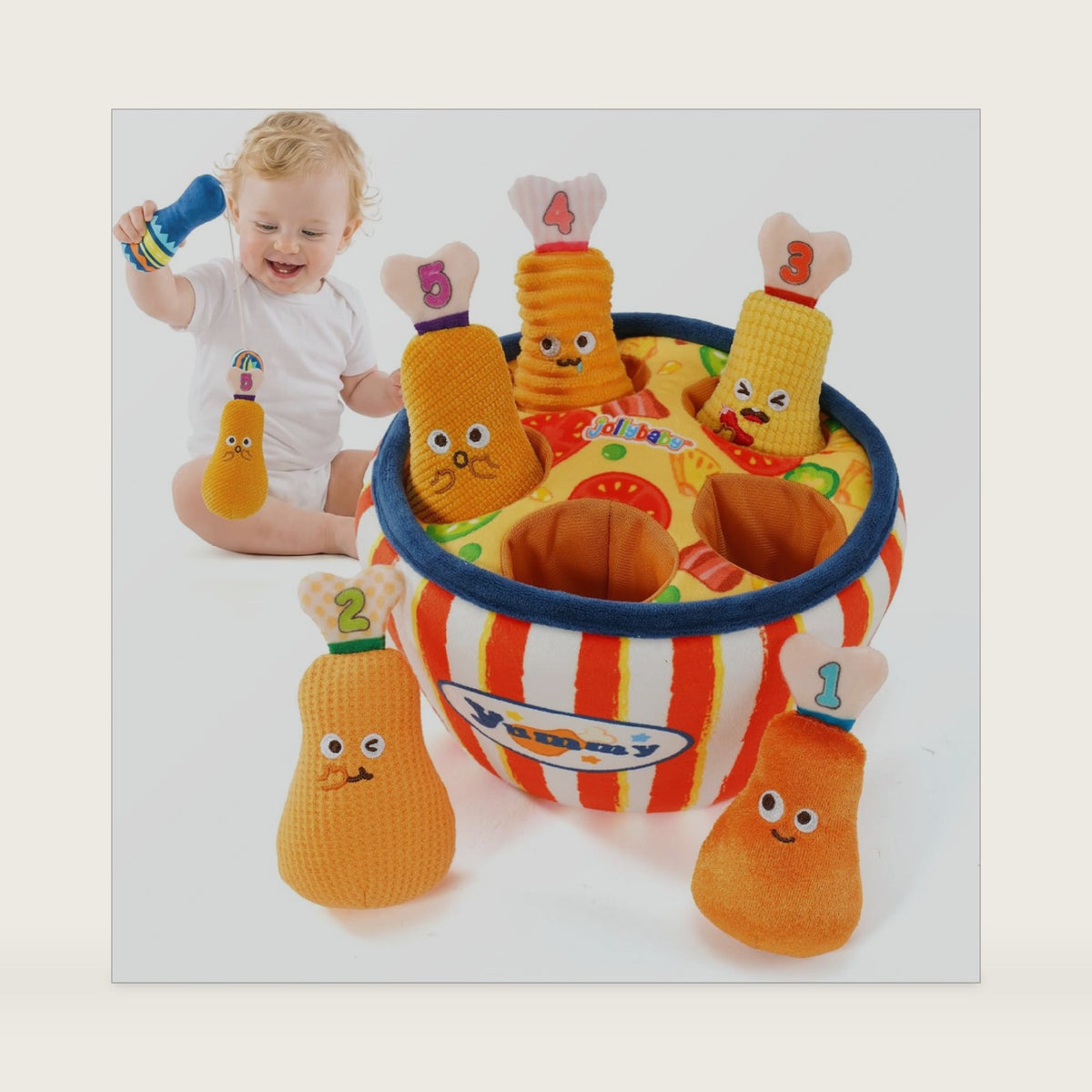 Jollybaby 2-in-1 Montessori Sensory Play Food Toy for 1 Year Old Boy Gifts