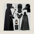 Plague Doctor Halloween Costume for Adults 8Pcs Steampunk Bird Beak Mask