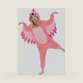 Adult Flamingo Onesie Costume - 3D Hooded Animal One-Piece Pajama for Halloween Men Women