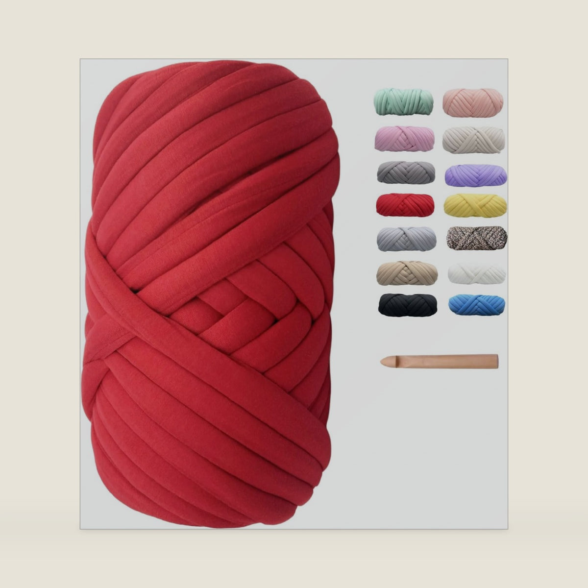 Tube Yarn, Arm Knitting Yarn for Throw Blanket Pillow, Hand Knitting Bag, Pet Nests and DIY Home Decorations, Super Soft Tubular Weight Jumbo (Red, 0.55lb/250g)