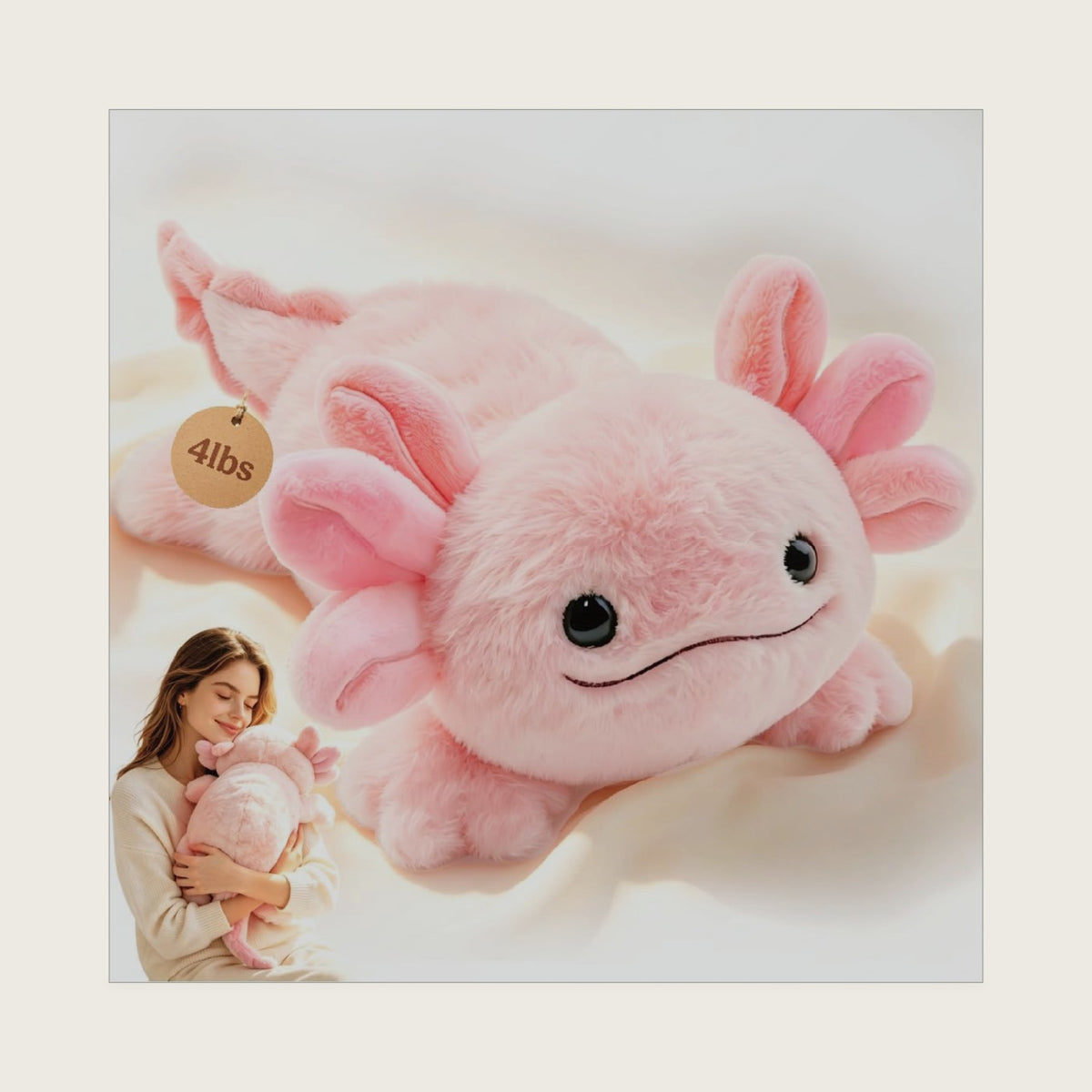 Weighted Stuffed Animals Axolotl Plush,Heatable Coolable, 2-4lbs,22In