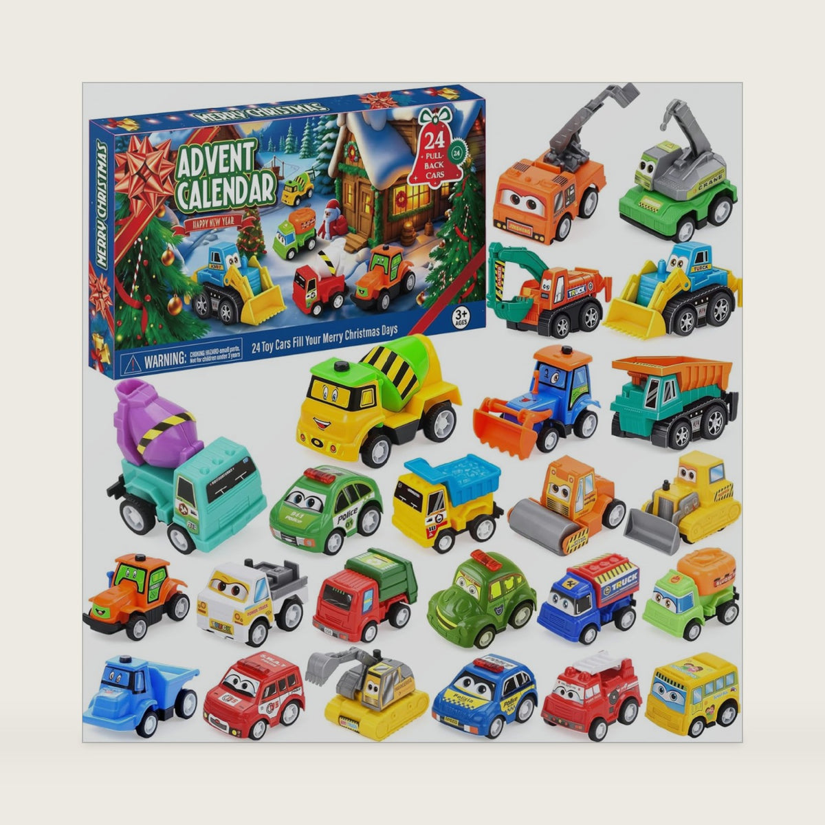 HozHoy Advent Calendar 2026 Kids Boys, 24 Days Toy Cars for Christmas, Blue
