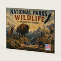 National Parks Wildlife Vintage Travel Poster Calendar 2027 Monthly Wall