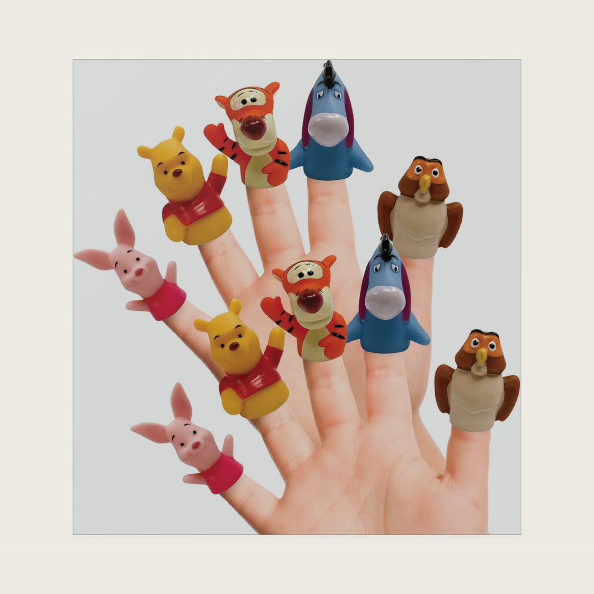 Winnie the Pooh 10 Piece Finger Puppet Set - Educational Play, Party Favors, Bath and Pool Toys, Beach Fun, Playtime Activities