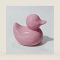 Pink Ceramic Duck Figurines, Mini Ducks Statues for Computer Decor, Desk