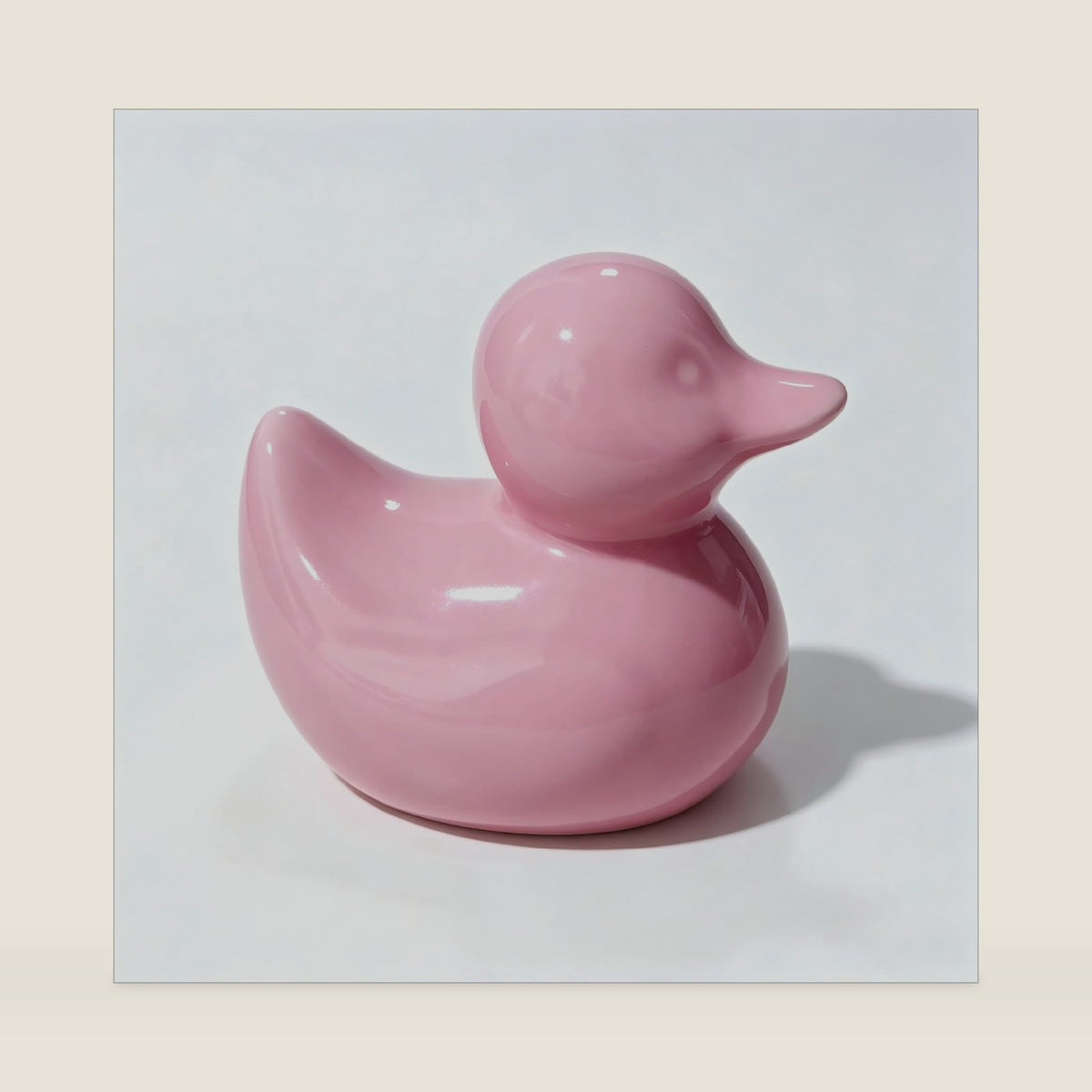 Pink Ceramic Duck Figurines, Mini Ducks Statues for Computer Decor, Desk