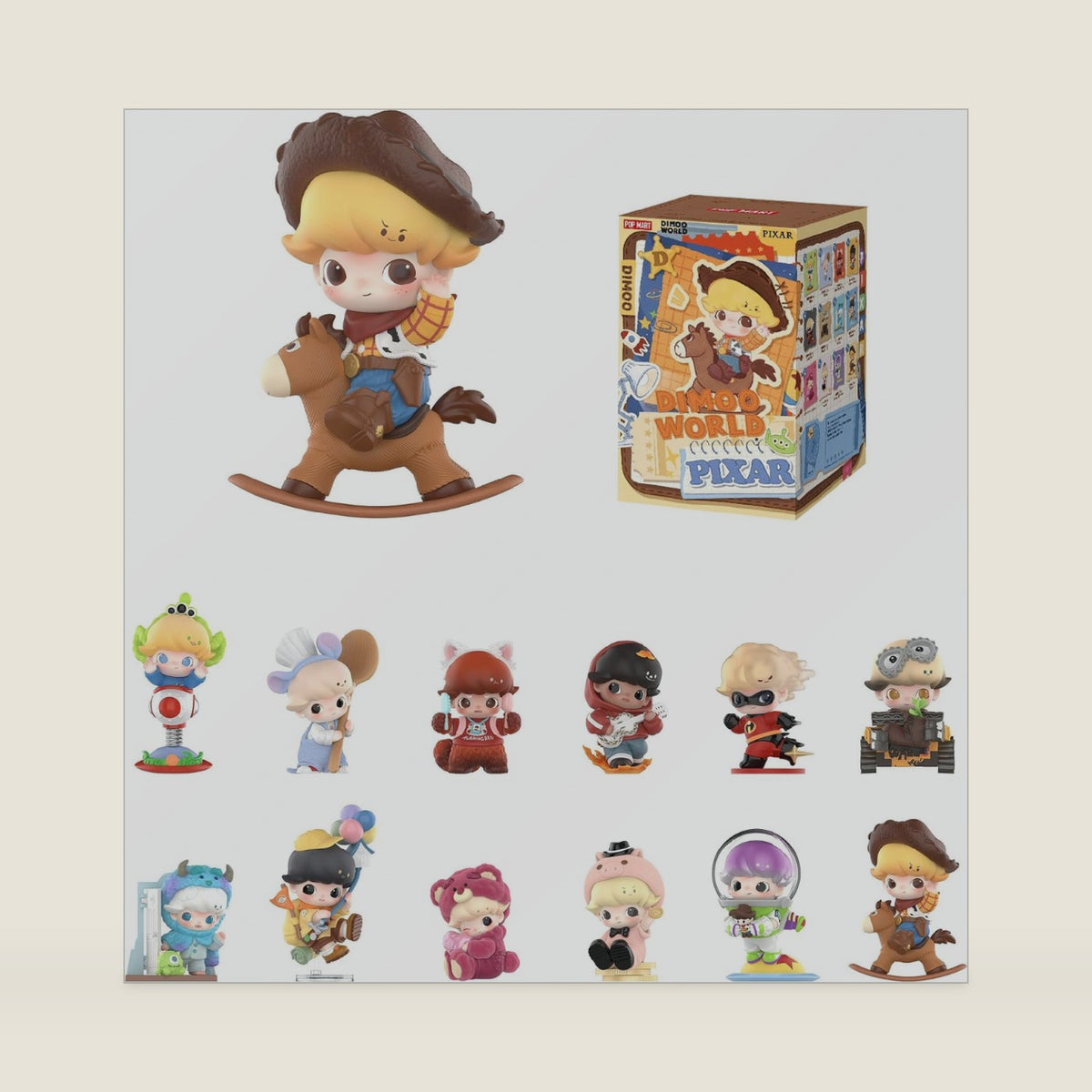 POP MART DIMOO World × Pixar Series Blind Box Figures, Single Box