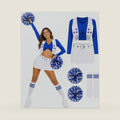 Cheerleader Costume for Women with Crop Top Vest Skirt Knee High Socks Cheer Costume Halloween Game Day Party Outfit