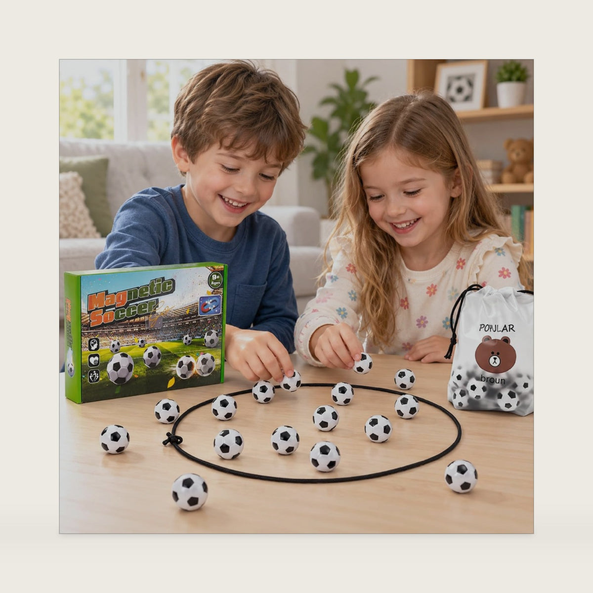 Magnetic Soccer Board Game, 20 Ball Pieces for 2 Players