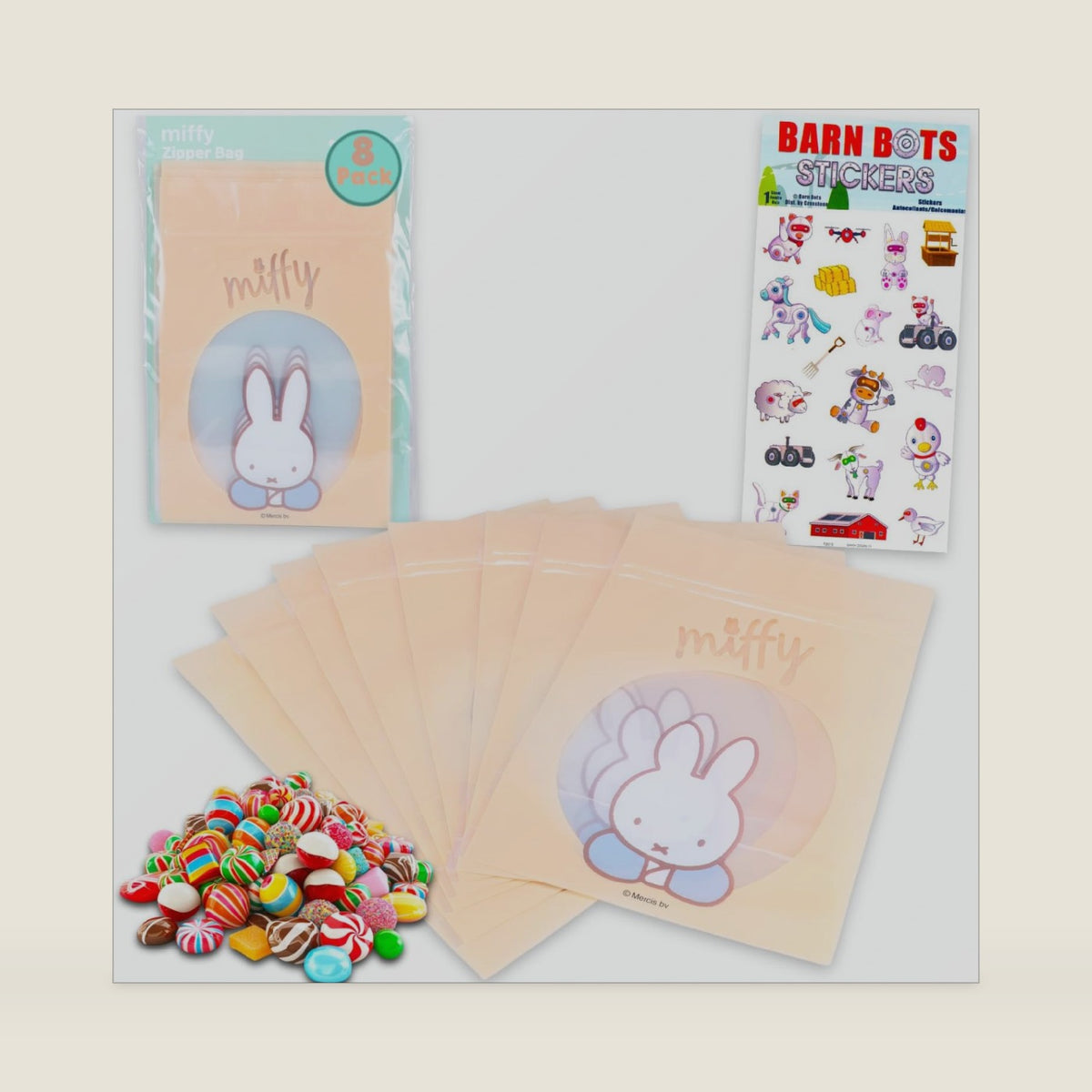 Party Favor Bags Set - Bundle of 8 Birthday Party Goodie Bags