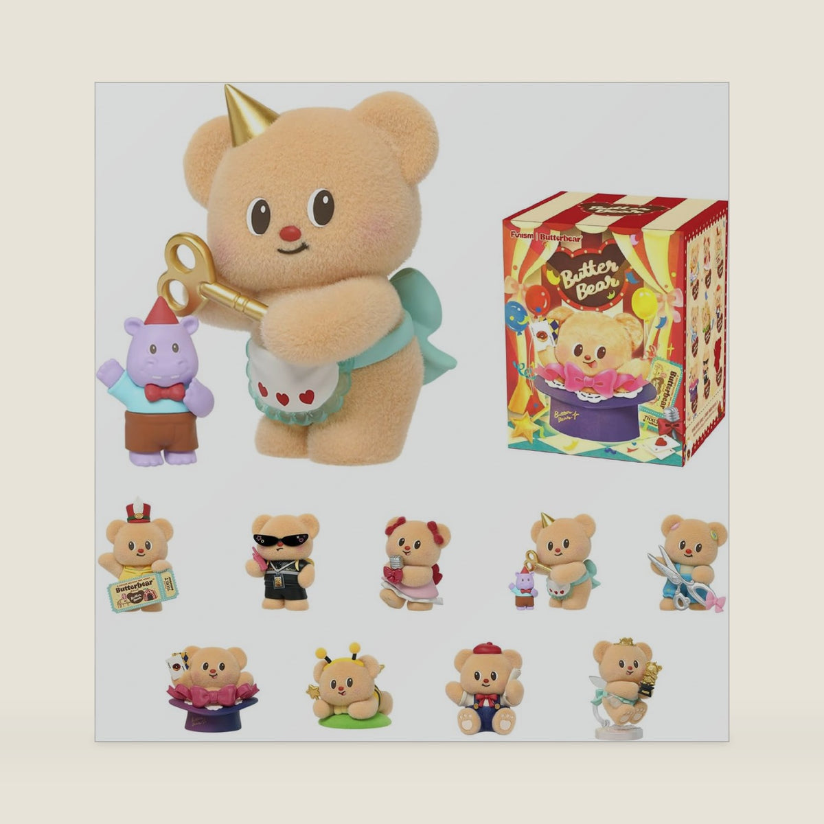 Butterbear Blind Box Mini Figures, Cute Plush Collectible Toys