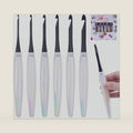 BsHooker 6 Sizes Inline Crochet Hooks Set with Extra Long Acrylic Grips