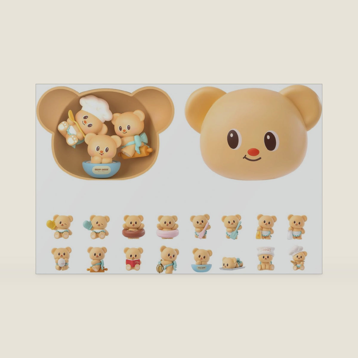 Butterbear Cubby Face Blind Box Figures, Cute Collectibles Toys