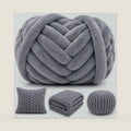 Timgle Chunky Yarn for Hand Knitting,2.2lb/30.6yard Extra Thick Velvet Chenille Tube Yarns for Blankets,Pet Beds- Machine Washable&No Joints Seamless,DIY Gift (Grey)