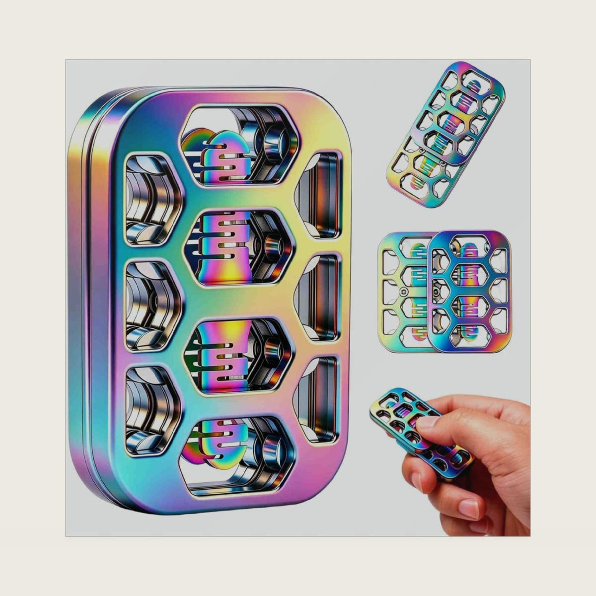 Fidget Toys Adults Openwork Design Metal Fidget Slider EDC Fidget Toys Adults Decompression Desk Toys to Relief Anxiety and Stress for ADD, ADHD & Autism (Vibrant Colors)