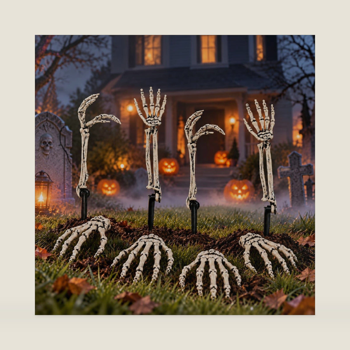 Outdoor Halloween Decorations, 8 Pcs Skeleton Arms & Hands Yard Stakes Set