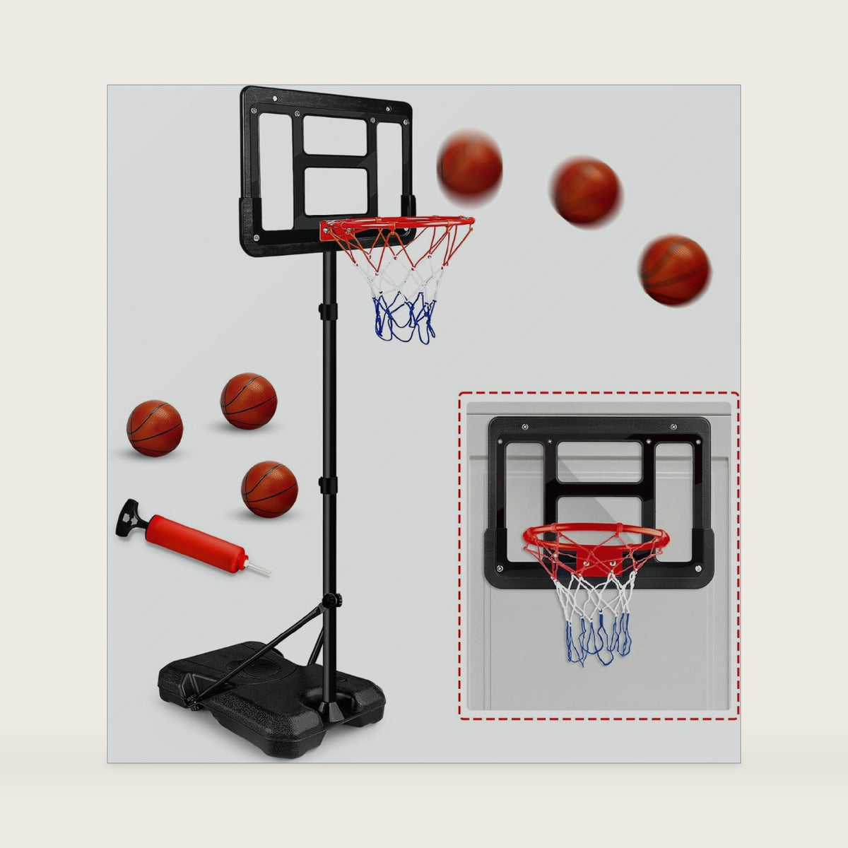 Kids Basketball Hoop, Adjustable Height Toddler Basketball Hoop Indoor Toys