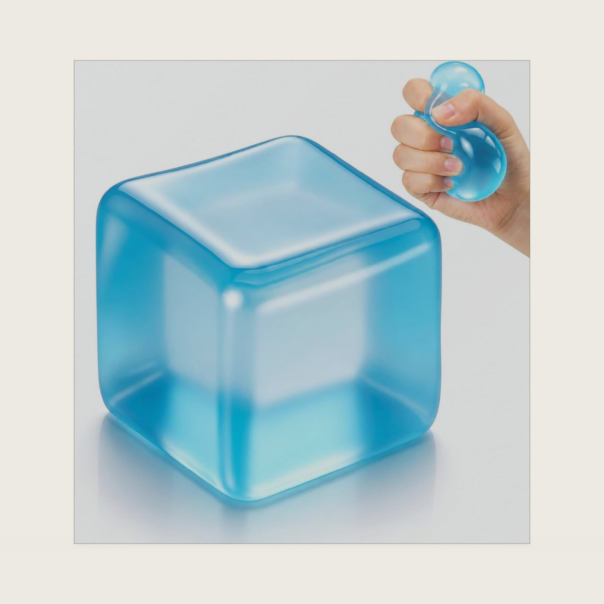 Premium Big Block Stress Cube, Squishy Fidget Toy, 2" Slow Rising Sensory Squeeze Cube Filled with Thick Substance, Classroom Prizes Party Favors for Adults Teens (Blue)
