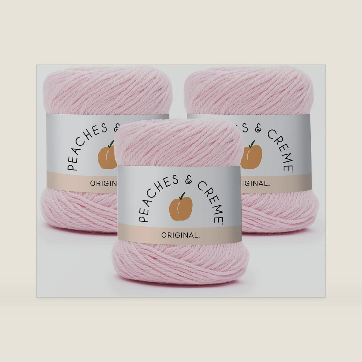 Peaches & Creme Solids 100% Cotton Yarn for Crocheting, Pastel Pink 3 Pack