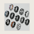IRONBOX 12Pcs Stainless Steel Spinner Fidget Rings Set for Men Women
