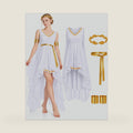 Greek Goddess Costume for Adult Women with Toga Dress and Gold Accessories