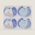 Ombre Gradient Yarn, 4 Skeins Wool Blend Sport Weight, Blue Mist