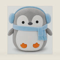 Penguin Stuffed Animal Toy with Scarf and Earmuffs, Plushie Pillow 12"