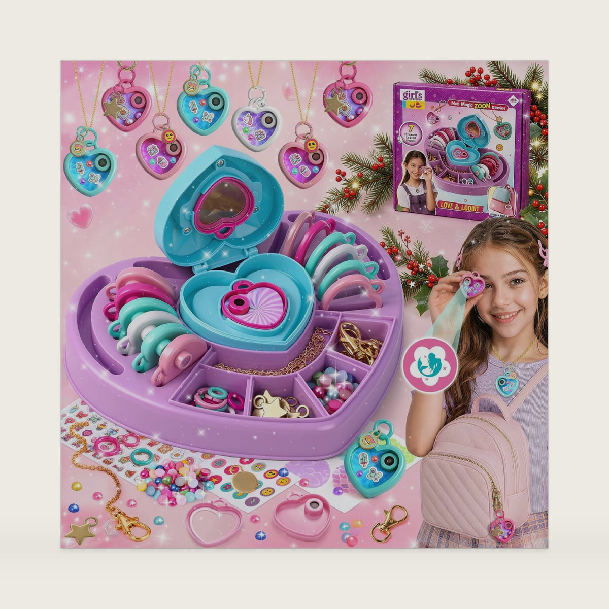 Jewelry Making Kit for Girls, DIY Charm Craft Kit, Girls Creative Toys