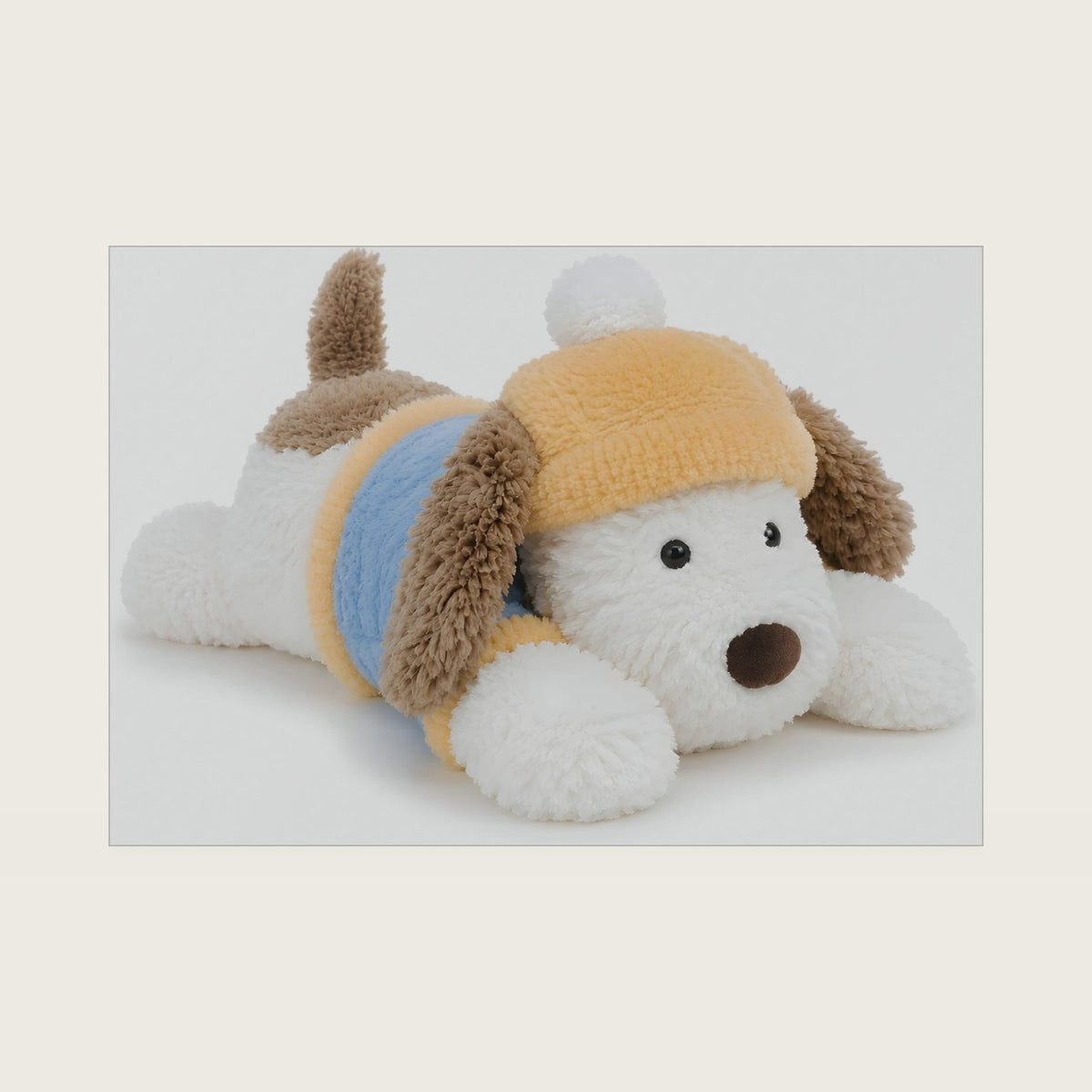Dog Stuffed Animal, Terrier Dog Plush with Yellow Hat, 17 Inch