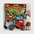 Klever Kits 4 DIY Wooden Monster Truck Toys, Build & Paint Your Own Glow in The Dark Wood Race Car, Arts and Crafts, Birthday Gift for Girls Boys Toys Ages 8+
