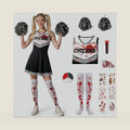 Aitsite Zombie Cheerleader Costume for Women, Scary Bloody Halloween Outfit