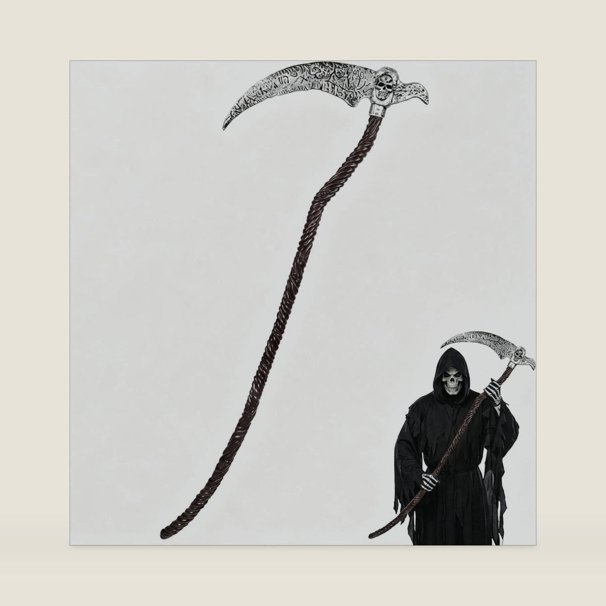 1 PCS Grim Reaper Scythe, Grim Reaper Costume Accessory, Halloween Prop for Themed Events, Cosplay Scythe Prop, 53.15 Inches Length for Adult Collectors