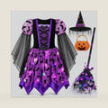 Meland Light Up Witch Costume for Girls 3-10, Toddler Kid Halloween Costume