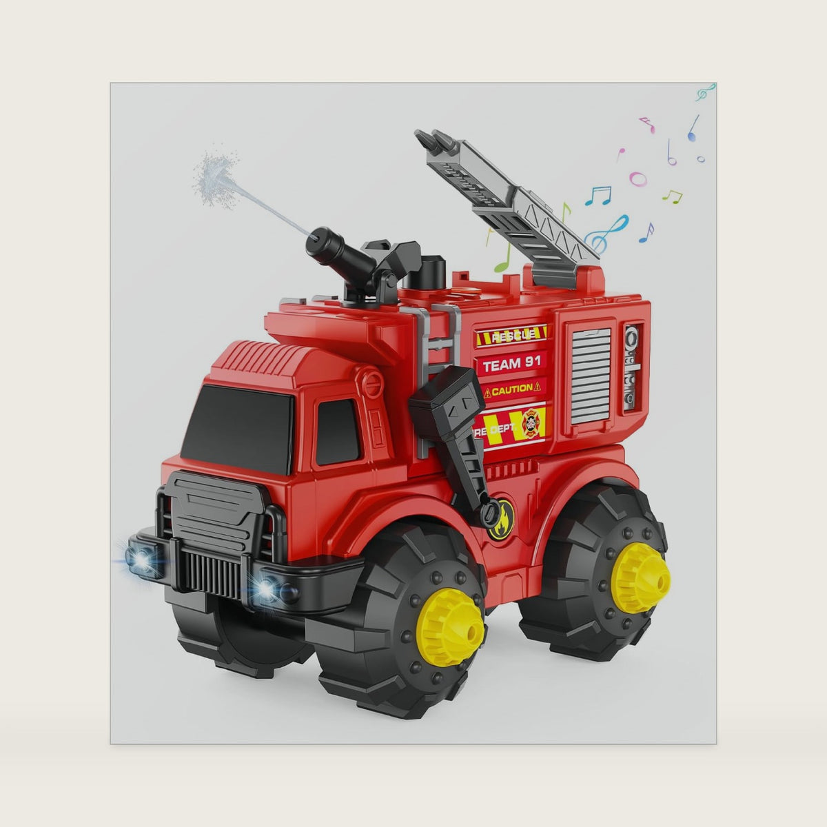 Fire Truck Toy for Kids Ages 3-8, Electric Fire Rescue Vehicle