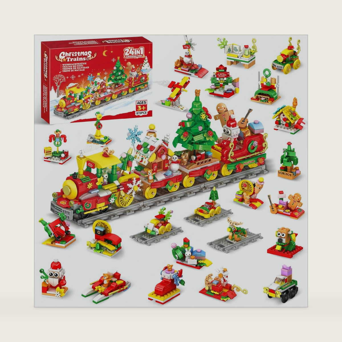 MOONTOY Christmas Advent Calendar 2026 Train Building Blocks Set