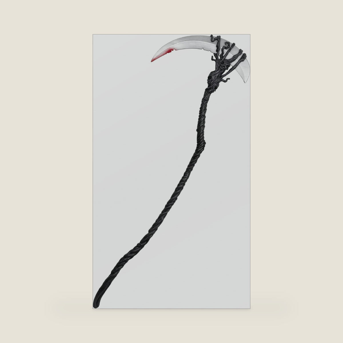Grim Reaper Scythe Prop,Plastic Grim Reaper Staff Costume Accessories,Faux Scythe Blade Halloween Dress Up Party Black