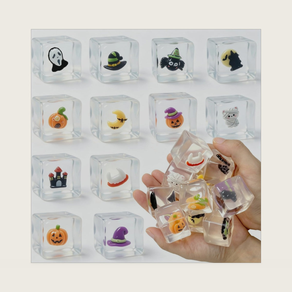 12 Pack Halloween Stress Cube Squishy Toys Sensory Squeeze Toys for Kids