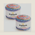 Katech 2 Pcs Ombre Velvet Chenille Yarn for Crocheting, Gradient Cake Yarn