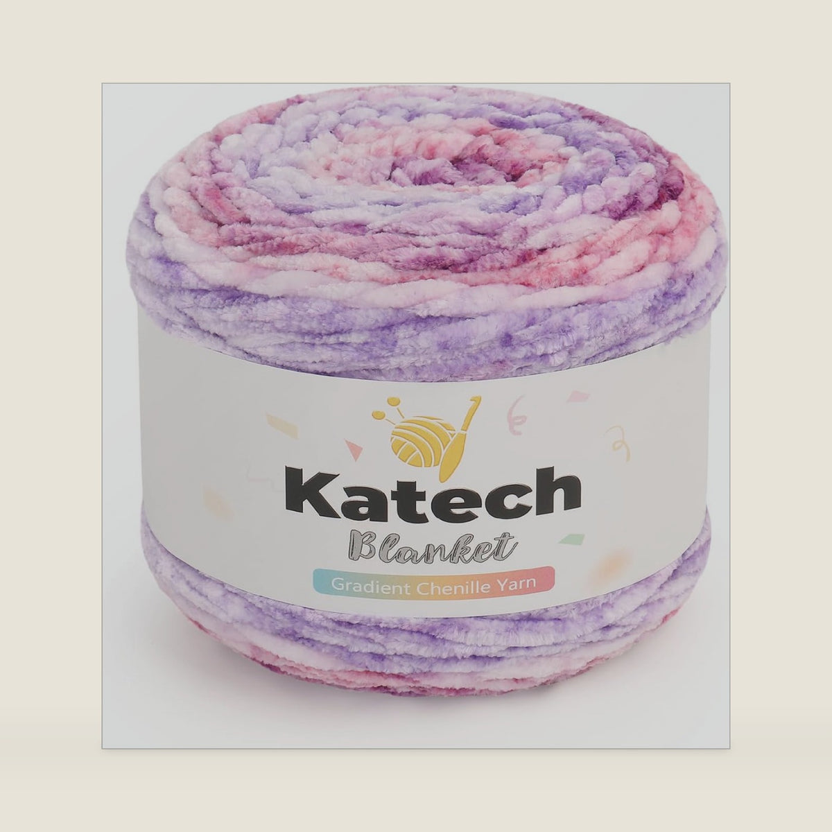 Katech Ombre Velvet Chenille Yarn for Crocheting, Gradient Cake Yarn (E)