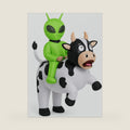 Adult Alien Riding Cow Inflatable Costume for Halloween Party Outfit