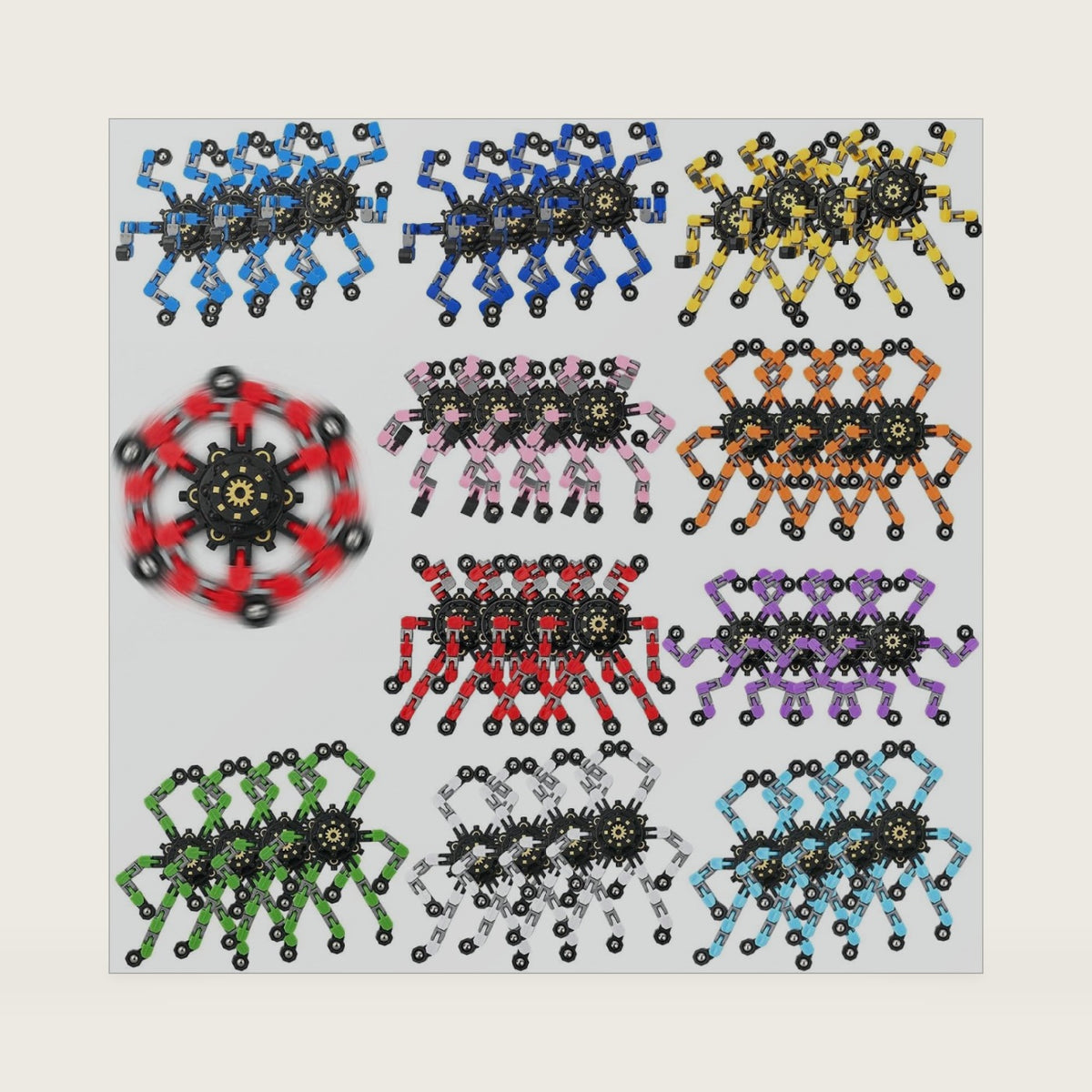 20 Pcs Transformable Fidget Spinners for Kids,Ten Colors