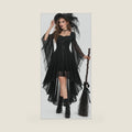 Witch Costume Women Halloween Dresses Adult 2026 Renaissance Medieval Vampire Butterfly Sleeve Mesh Gothic Outfit