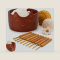 Wooden Yarn Bowl Holder for Crocheting and Knitting Yarn Storage