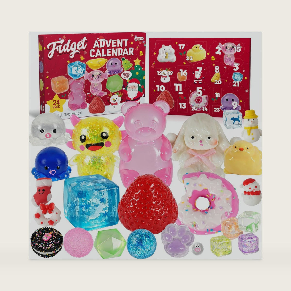 Advent Calendar 2026, 24-Day Countdown Calendar with Cute Squishy Toys