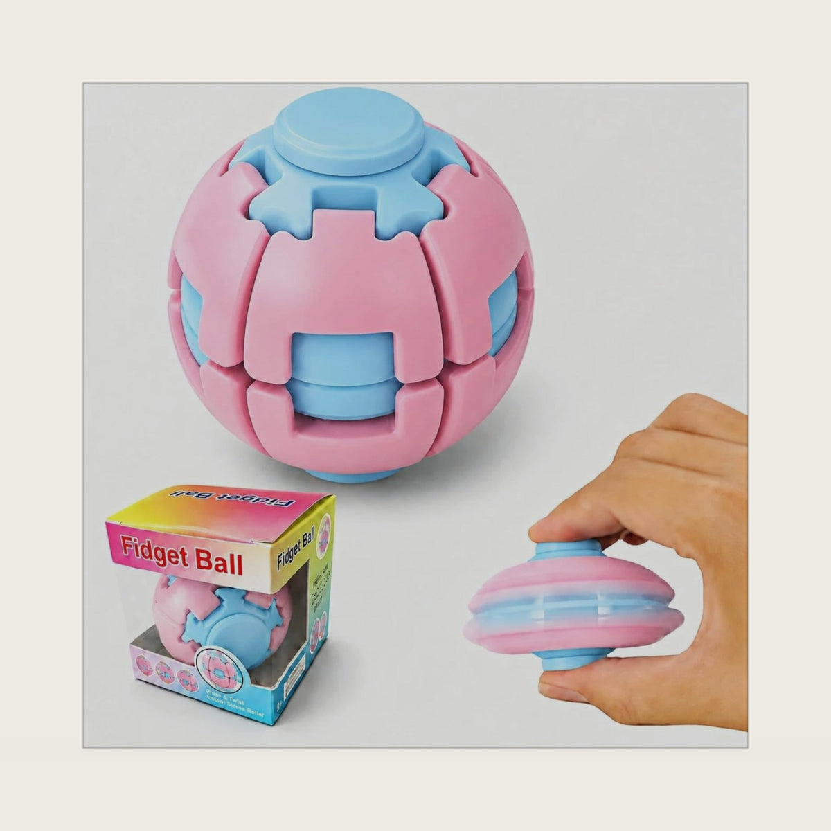 Gemmicho Fidget Toys, 3D Printed Spinner Ball, HelixCore Press to Spin Toy