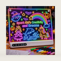 17.5" Rechargeable LED Drawing Board, 14 Color Light Effects & 8 Markers
