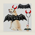 EXPAWLORER 2PCS Halloween Dog Costumes - Funny Bat Wings & Headband